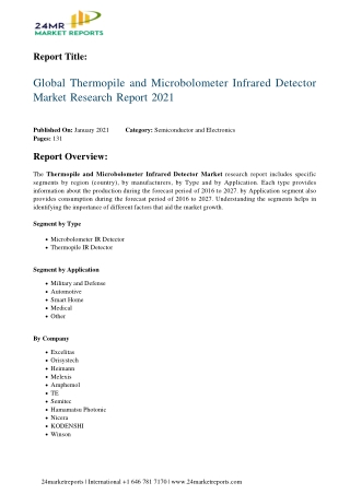 Thermopile and Microbolometer Infrared Detector Market Research Report 2021