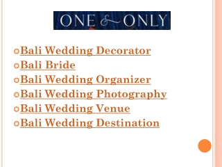Bali Wedding Organizer
