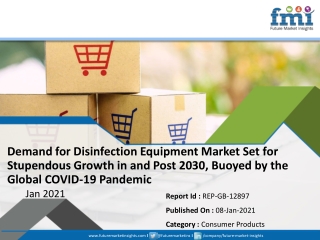 Demand for Disinfection Equipment Market Set for Stupendous Growth in and Post 2030, Buoyed by the Global COVID-19 Pande