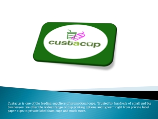 Custacup is one of the leading suppliers of promotional cups. Trusted by hundreds of small and big businesses