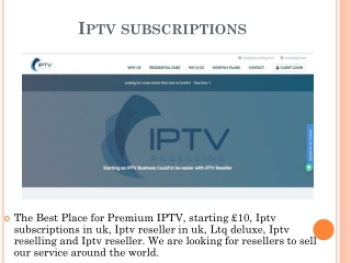 Iptv reselling