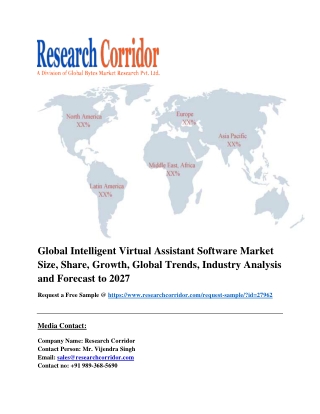 Global Intelligent Virtual Assistant Software Market Size, Share, Growth, Global Trends, Industry Analysis and Forecast