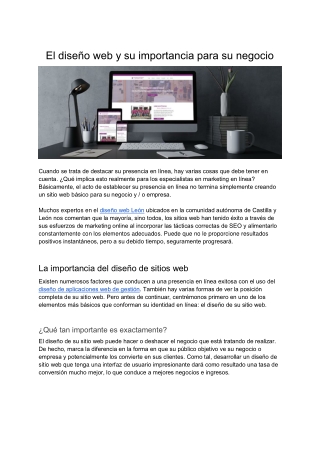 El Diseño Web Y Su Importancia Para Su Negocio