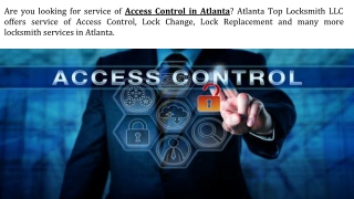 Access Control in Atlanta