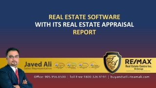 Real estate software with its real estate appraisal report