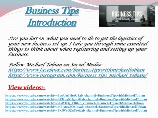 Business Tips Introduction