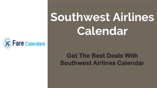 Southwest Airlines Calendar