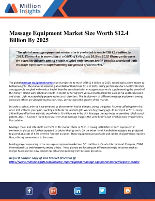 Massage Equipment Market Size Worth $12.4 Billion By 2025