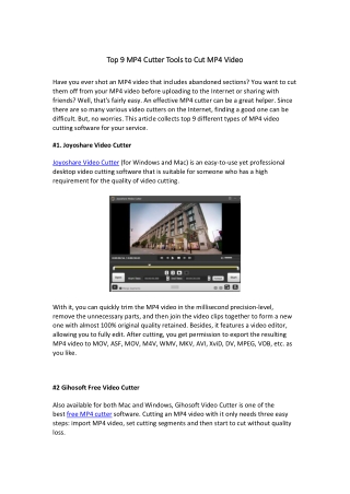 Top 9 MP4 Cutter Tools You Shouldn't Miss