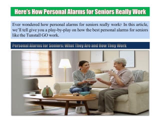 Here’s How Personal Alarms for Seniors Really Work