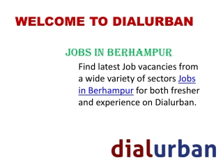 Jobs in Berhampur