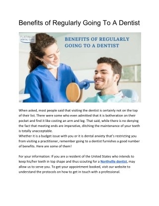 Benefits of Regularly Going To A Dentist