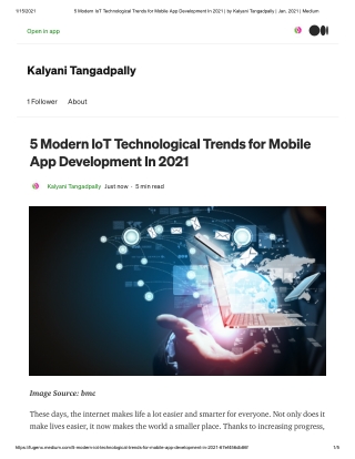 5 Modern IoT Technological Trends for Mobile App Development In 2021