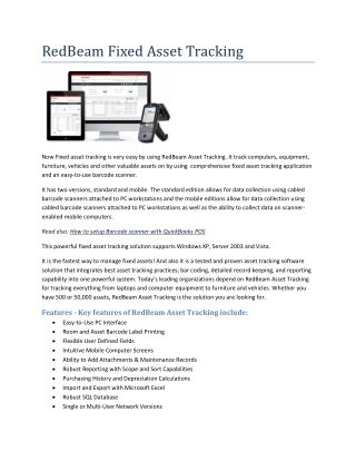 RedBeam Fixed Asset Tracking