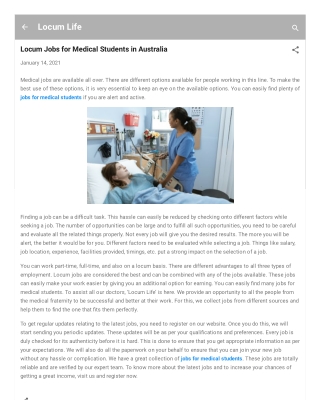 Locum Jobs for Medical Students in Australia