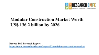 Modular Construction Market Size US$ 136.2 billion by 2026