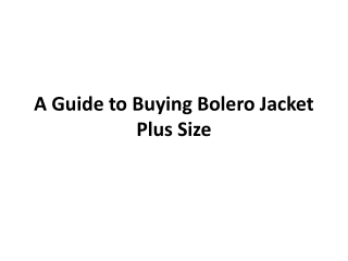 Plus Size Bolero Jacket