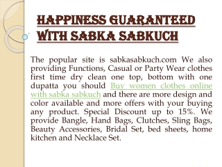 Happiness Guaranteed with sabka sabkuch