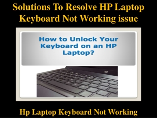 Solutions To Resolve HP Laptop Keyboard Not Working issue