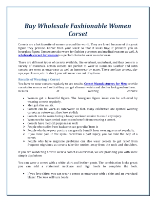 Buy Fashionable Women Corset