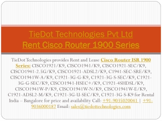 Cisco Router 1900 Series | Rental Bangalore, Chennai and Mumbai