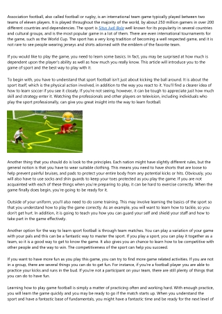 4 Things To Do Immediately About Playing Soccer