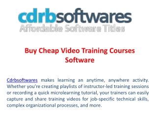 Buy Cheap Video Training Courses Software