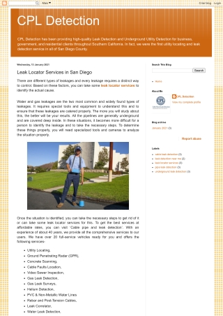 Leak Locator Services in San Diego