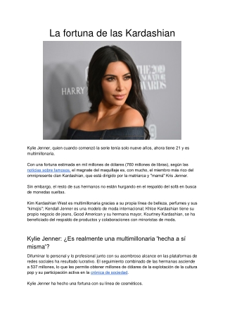 La fortuna de las Kardashian