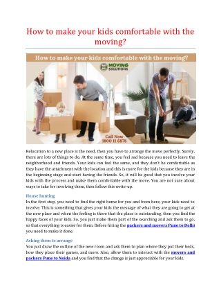 How to make your kids comfortable with the moving?