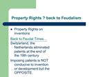 Property Rights back to Feudalism
