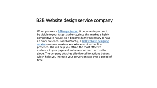 B2B Website design service company
