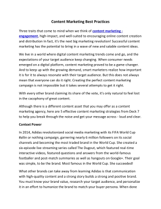 Content Marketing Best Practices