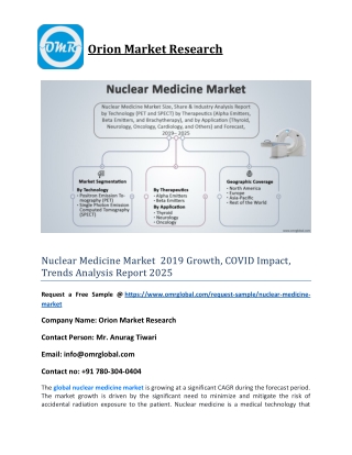 Nuclear Medicine Market  2019 Growth, COVID Impact, Trends Analysis Report 2025