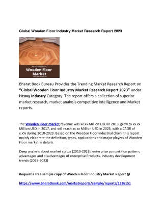 Global Wooden Floor Industry Market Countries, Market Size Forecast to 2023