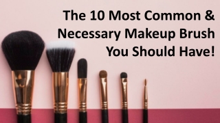 The 10 Most Common & Necesaary Makeup Brush You Should Have!