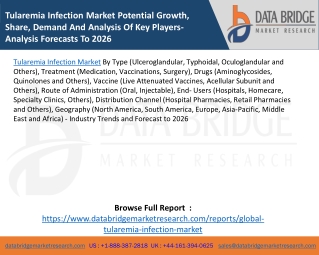 Tularemia Infection Market Potential Growth, Share, Demand And Analysis Of Key Players- Analysis Forecasts To 2026