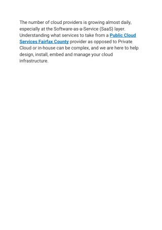Public Cloud Services Fairfax County