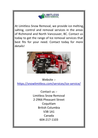 Ice Control and Removal Services in North Vancouver, BC