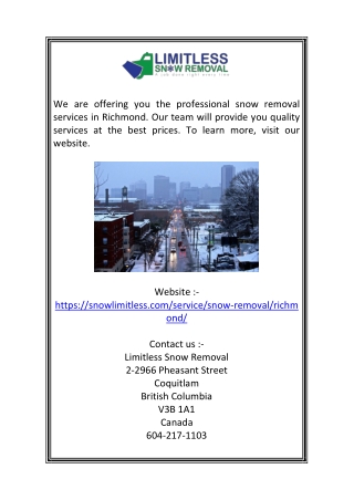 Snow Removal Richmond | Snowlimitless.com