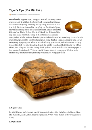 Tiger’s Eye ( Đá Mắt Hổ )