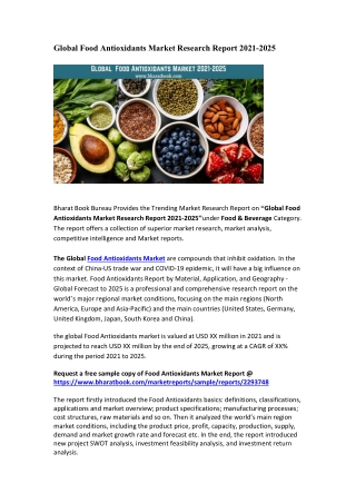 Global Food Antioxidants Market Research Report 2021-2025