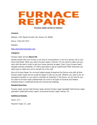 Furnace repair service in Denver
