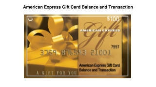 American Express Gift Card Balance and Transaction