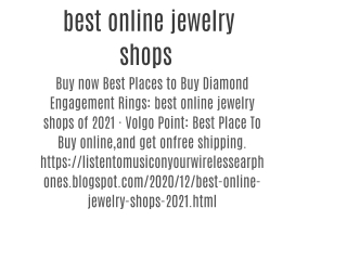 best online jewelry shops