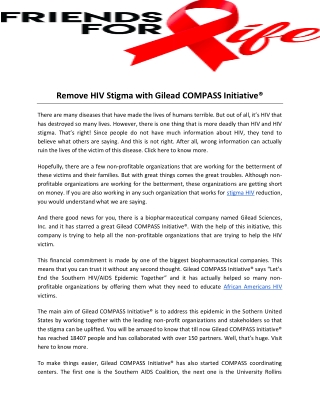 Remove HIV Stigma with Gilead COMPASS Initiative®