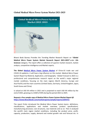 Global Medical Micro Power System Market Research Report 2021-2025