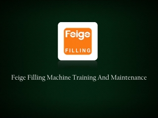 Training Services For Filling Equipment