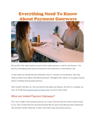 Payment gateway features