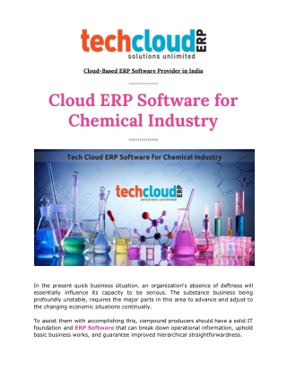 Cloud ERP Software for Chemical Industry